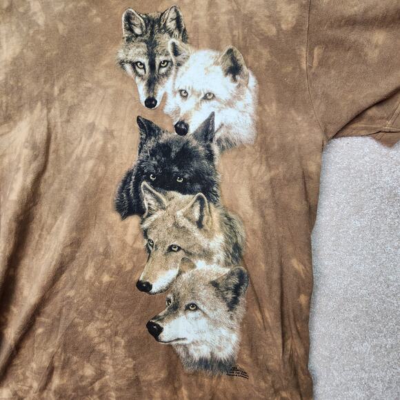Vintage The Mountains tye dye Wolf Museum Tee Size Large - Picture 3 of 8